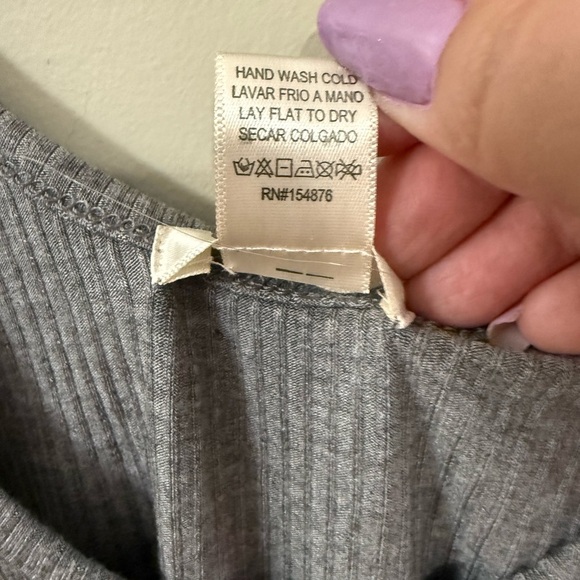 Gray Ribbed Women's body suit NEW - Picture 3 of 4